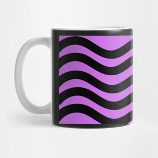 Purple and Black Wavy Lines Mug